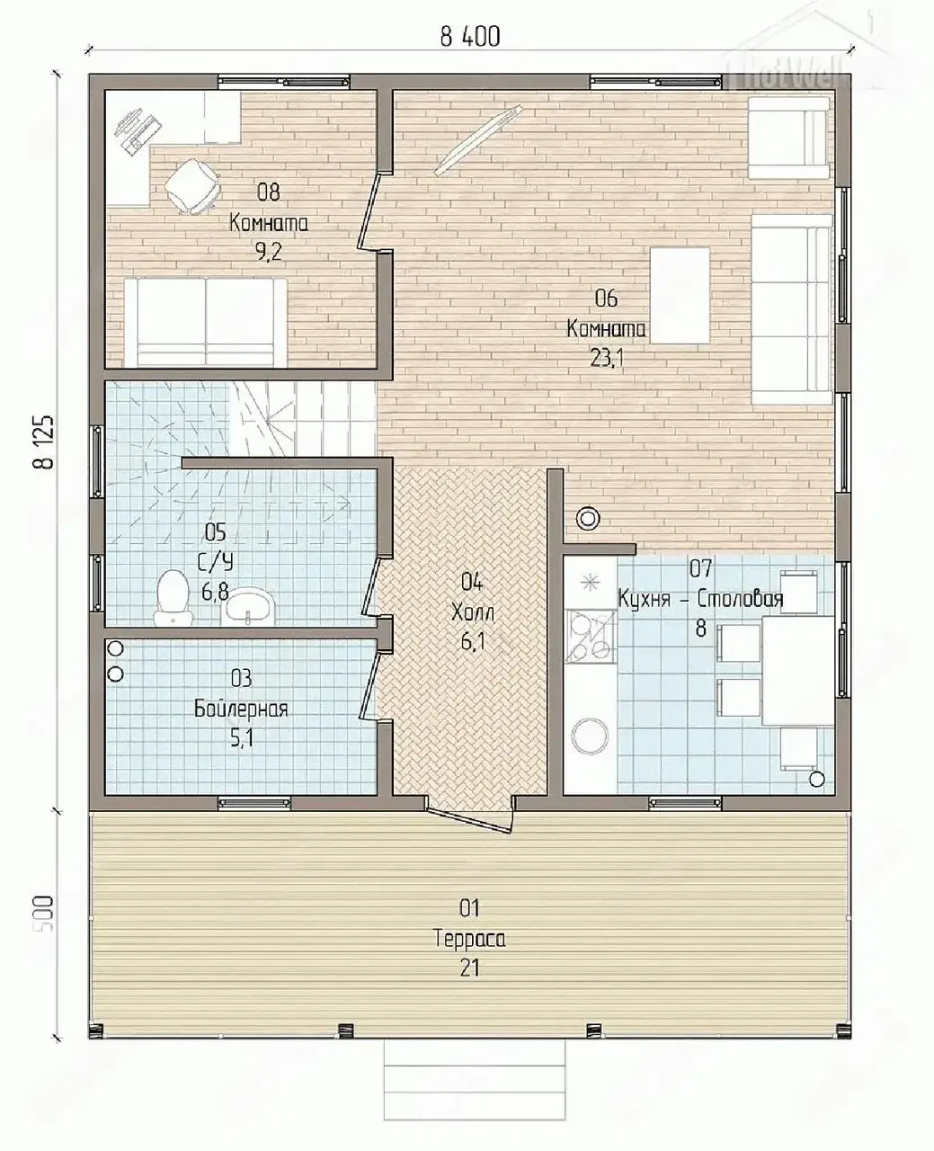 А-136 · Xonalar rejasi 1